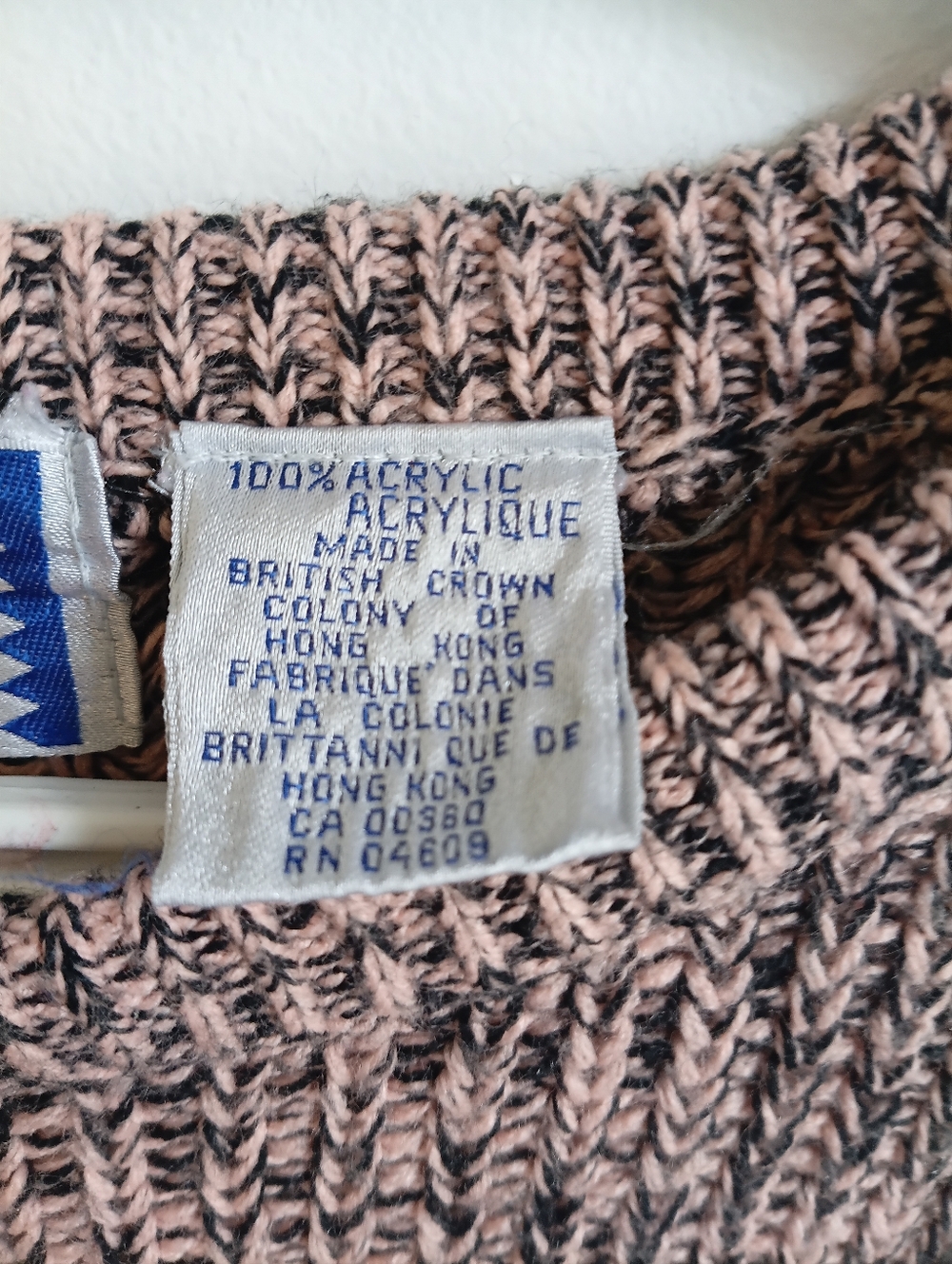 Vintage 80's  Marled Brown/light Pink  Crewneck Knit Sweater Large Grandmacore - Picture 10 of 12